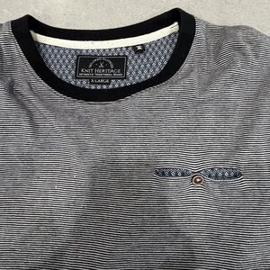 Knit Heritage Tailored Clothier Men's XL Striped Short Sleeve Tee - Navy White